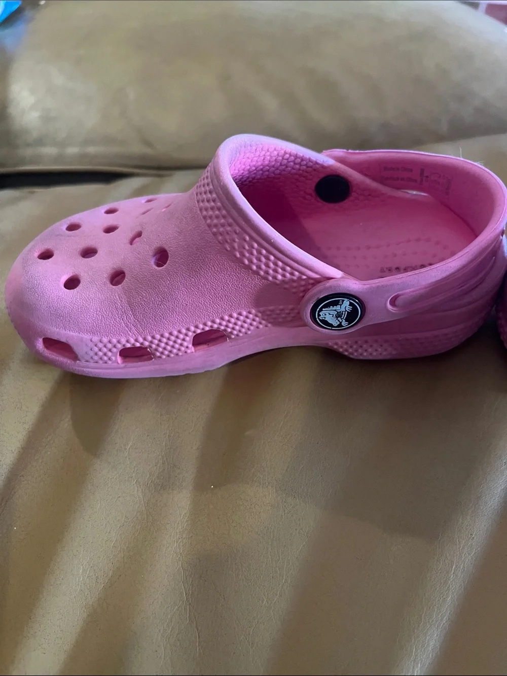 Girls pink crocs size 9